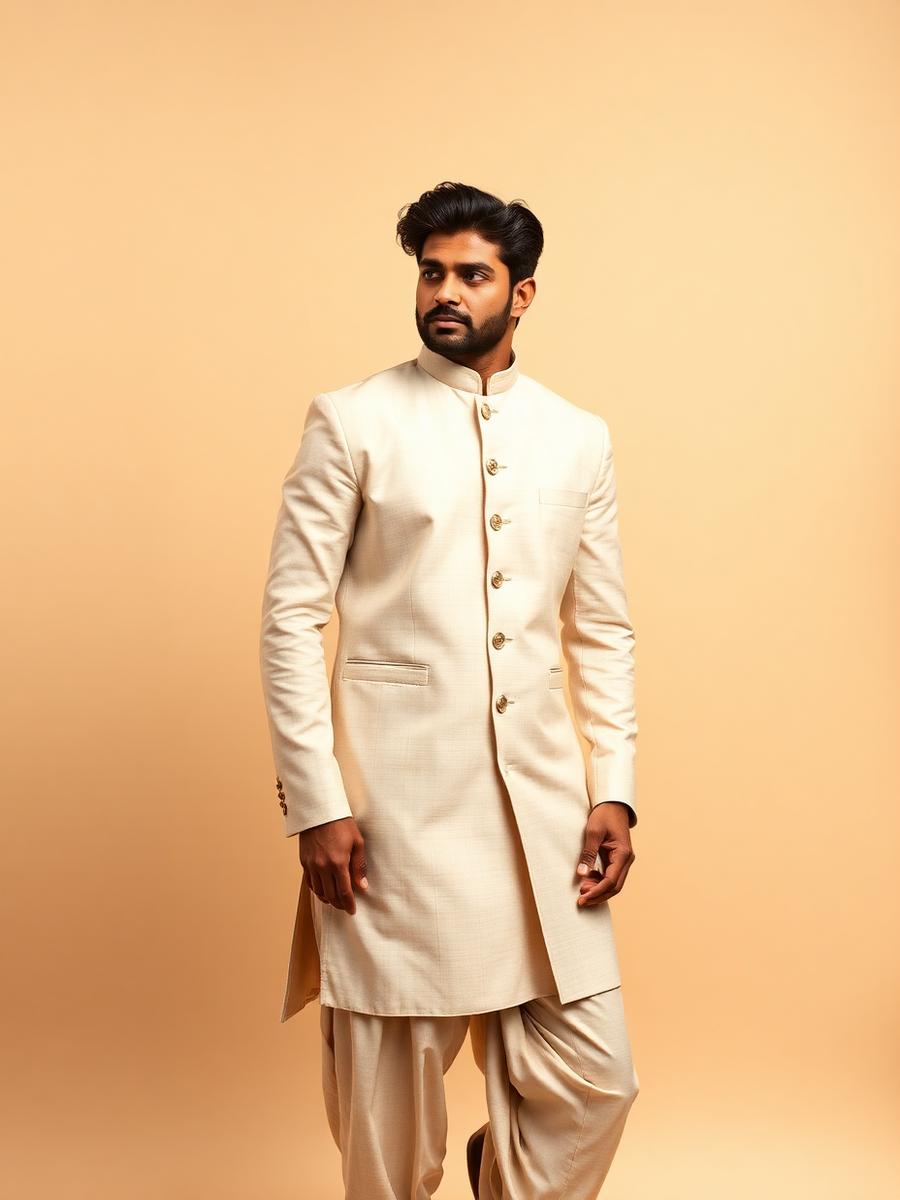 Beige Linen Bandhgala — Signature Collection